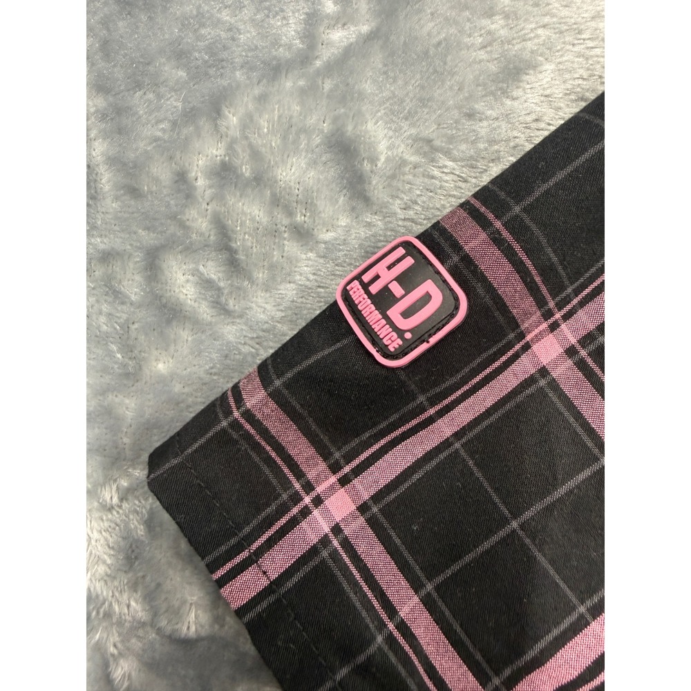 Harley Davidson Shirt women Performance Plaid Black Pink cancer support Small - Picture 5 of 11